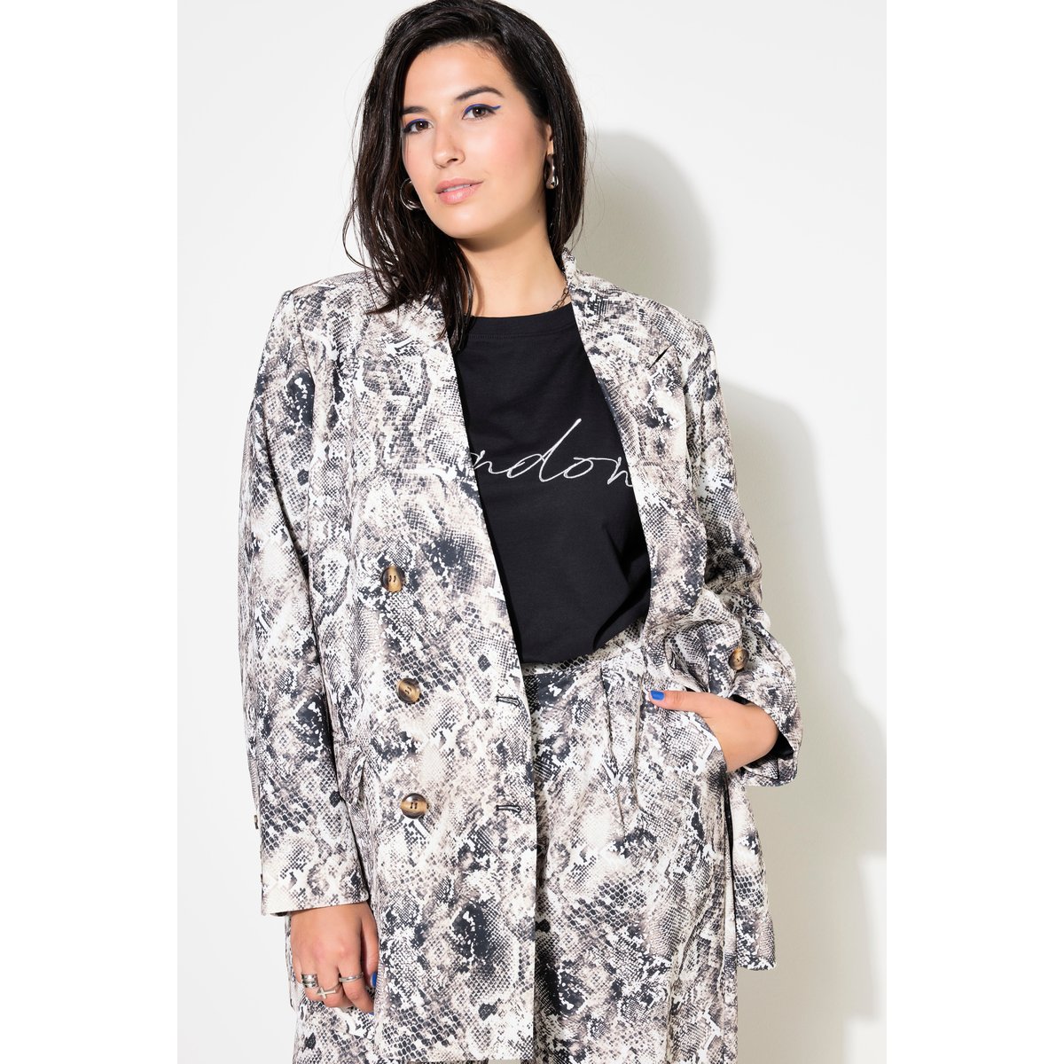 Blazer croisé. Coupe Loose Shape. Imprimé nougat, STUDIO UNTOLD