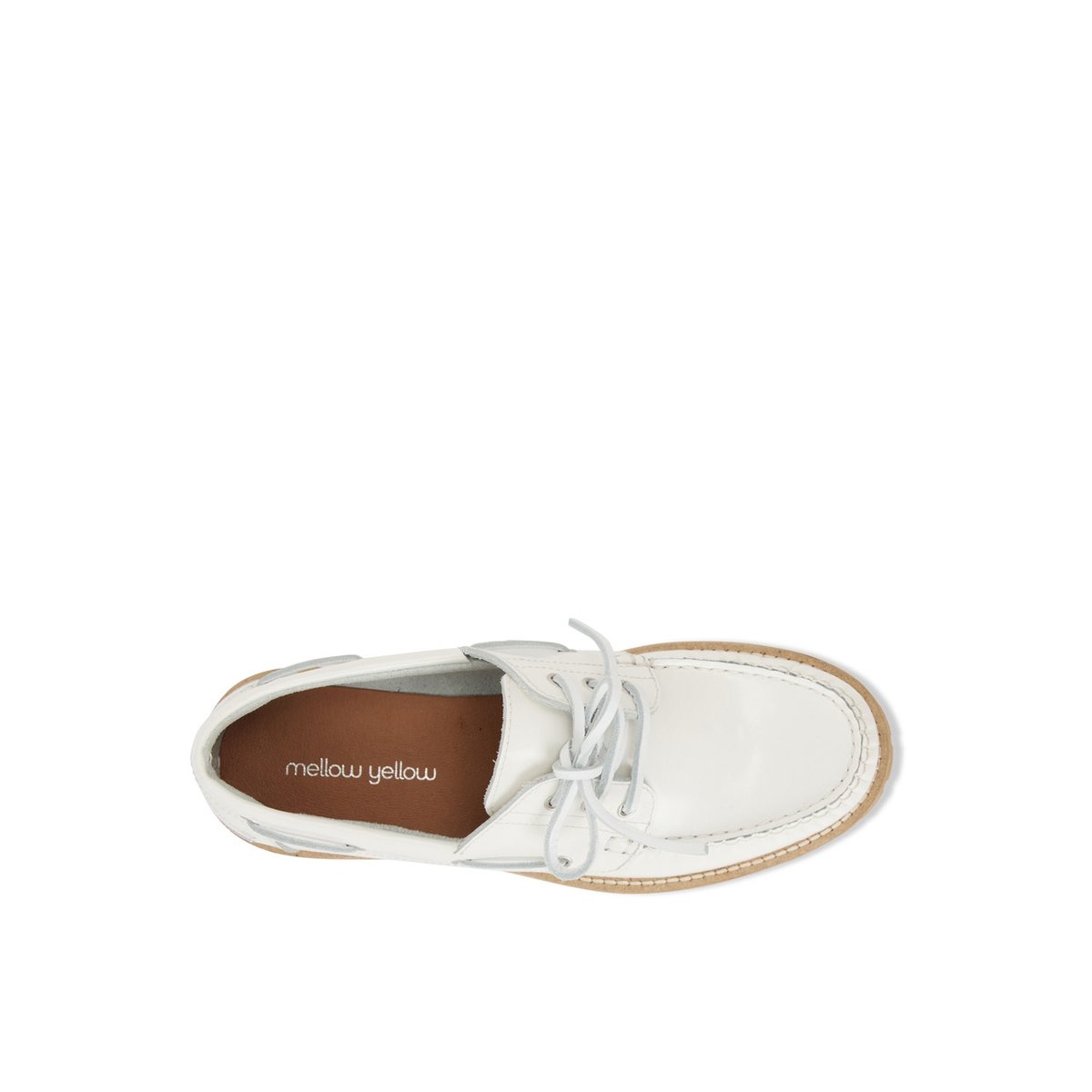 Derby en cuir BART blanc, MELLOW YELLOW