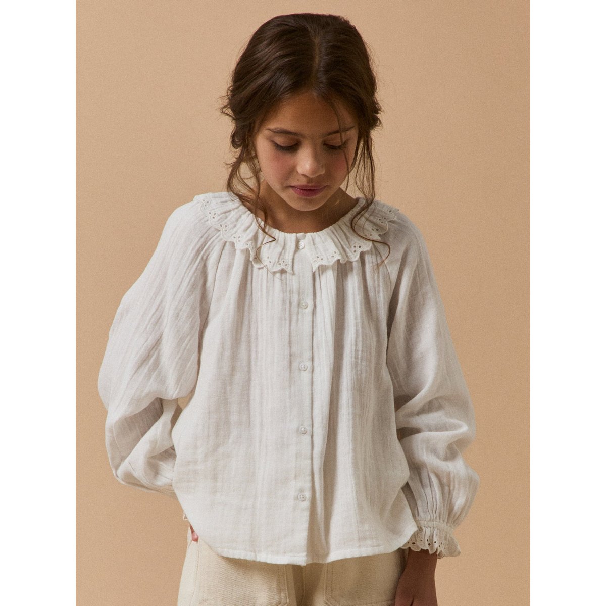 Chemise en gaze de coton ecru, CYRILLUS
