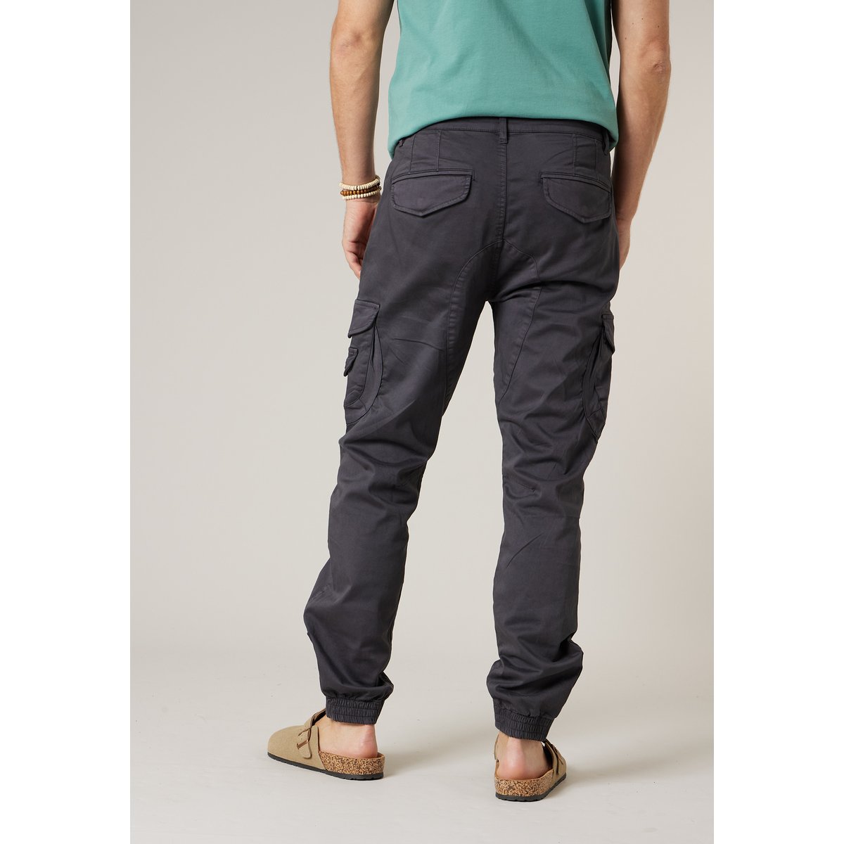 Pantalon cargo slim homme en coton GARDEN charcoal, DEELUXE