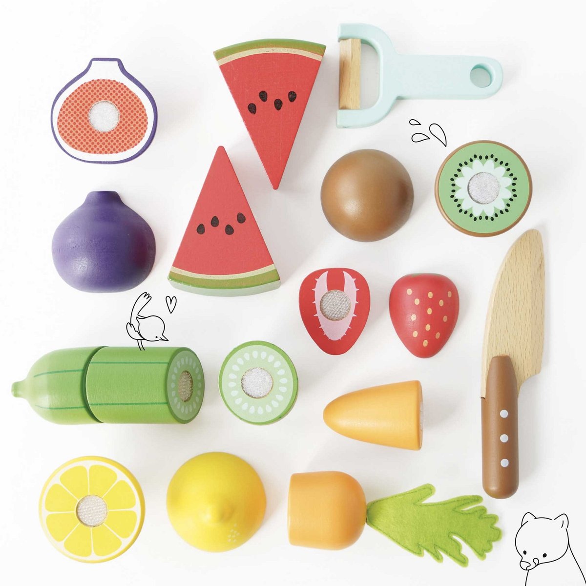 Aliments en bois à découper beige, LE TOY VAN