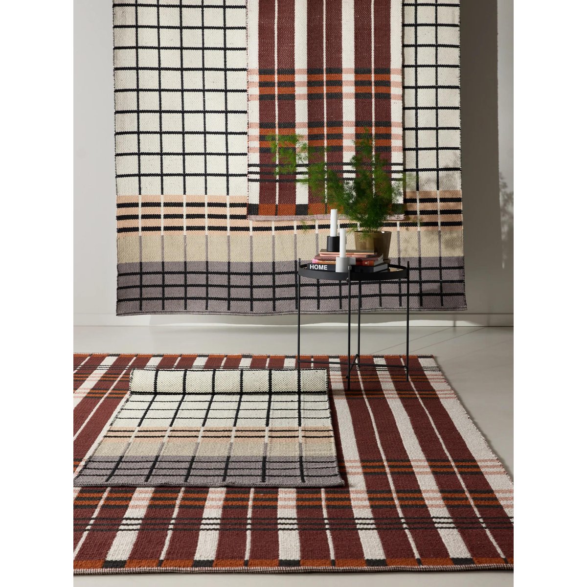 Tapis de couloir tissé main LEANDER gris/blanc, BENUTA
