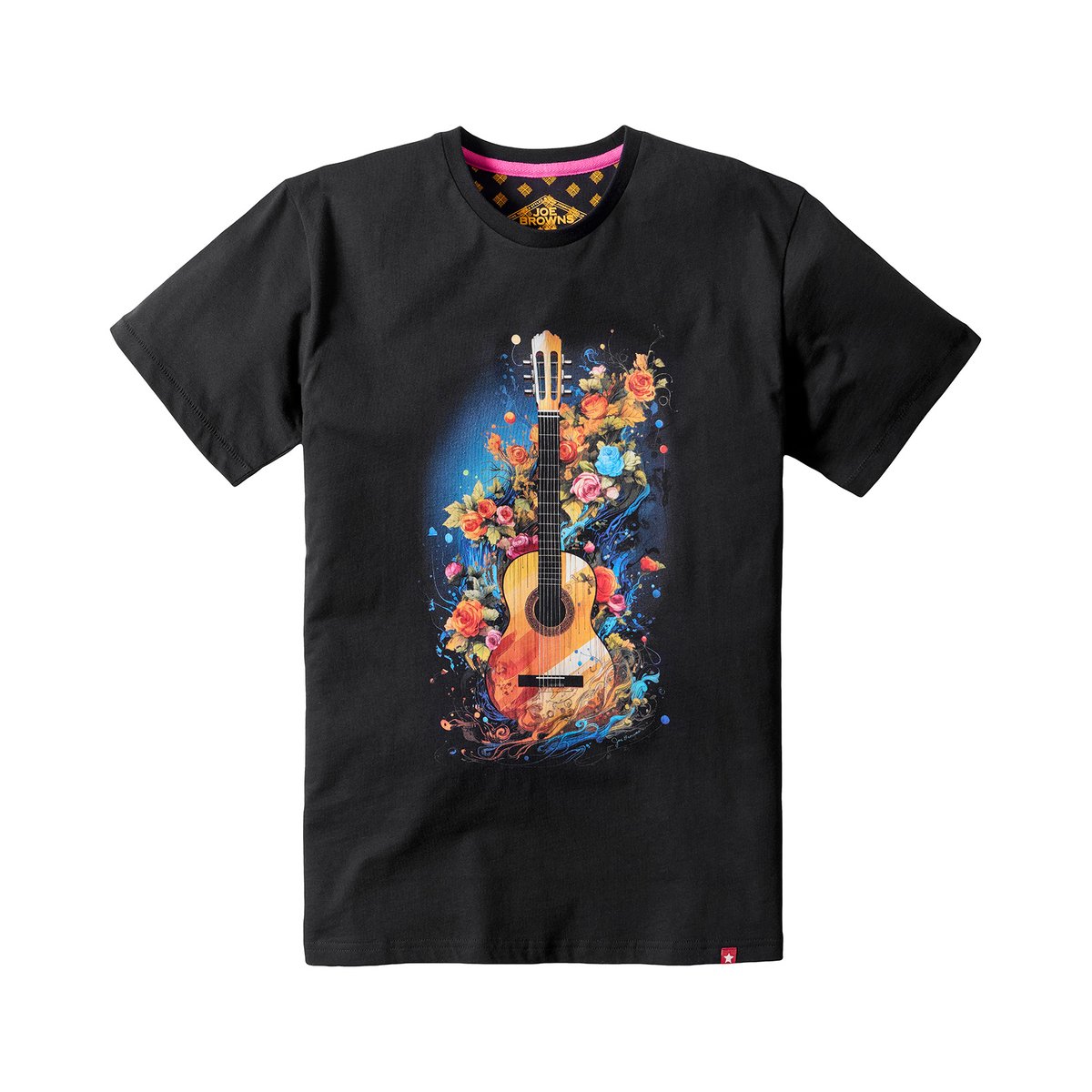 T-Shirt Guitare Fleurie noir, JOE BROWNS
