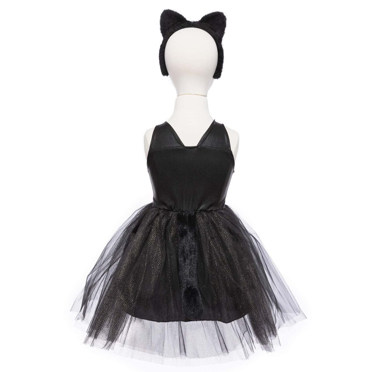 Déguisement enfant – Robe chat noir avec bandeau oreilles noir, GREAT PRETENDERS