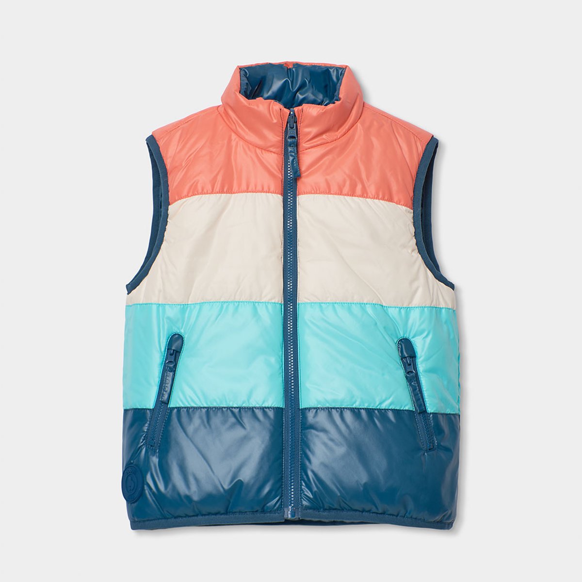 Gilet réversible enfant en tissu technique vert, BOBOLI