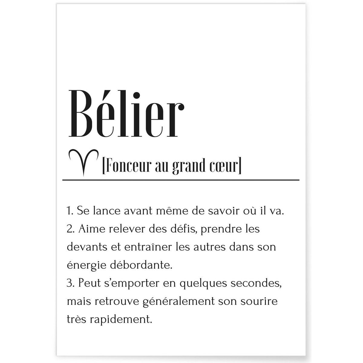 Affiche Définition Bélier blanc, L'AFFICHERIE