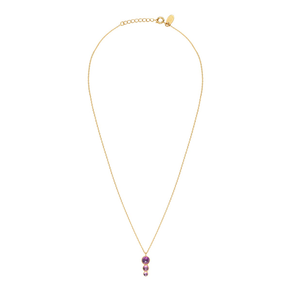 Collier doré améthyste - andrea améthyste violet, CAROLINE NAJMAN