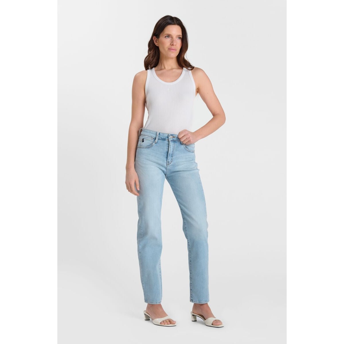 Jeans droite , longueur 34 blue, LE TEMPS DES CERISES