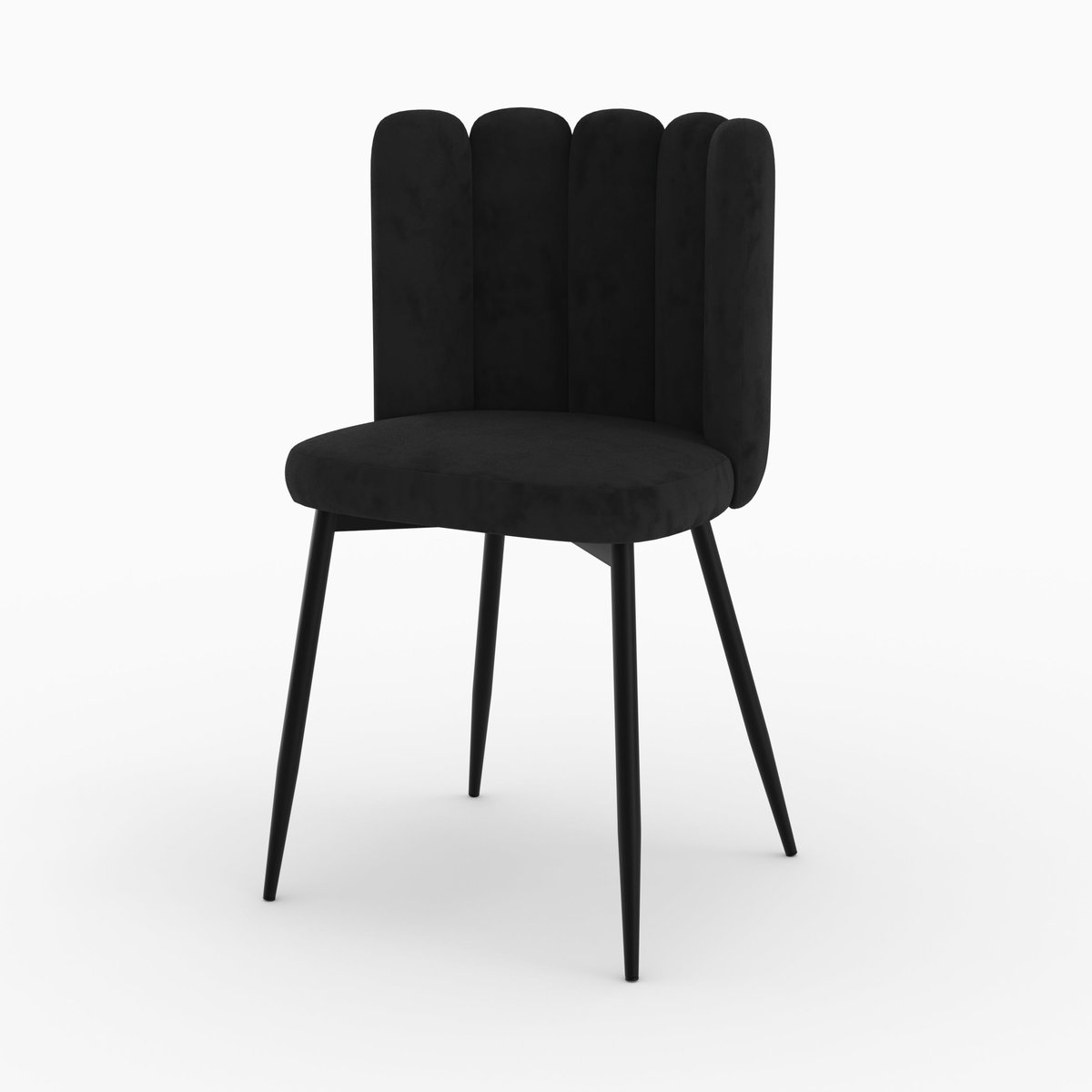 Chaise en velours et pieds en métal - ROSY noir, MAISON PAVANE