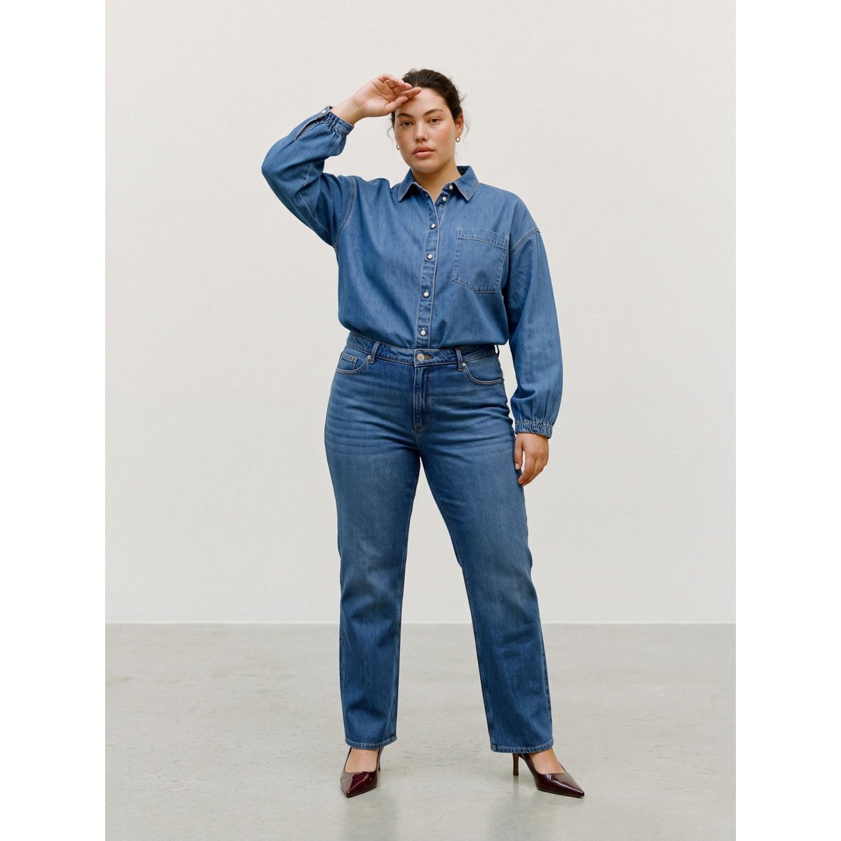 Chemise En Denim medium blue denim 1, VERO MODA