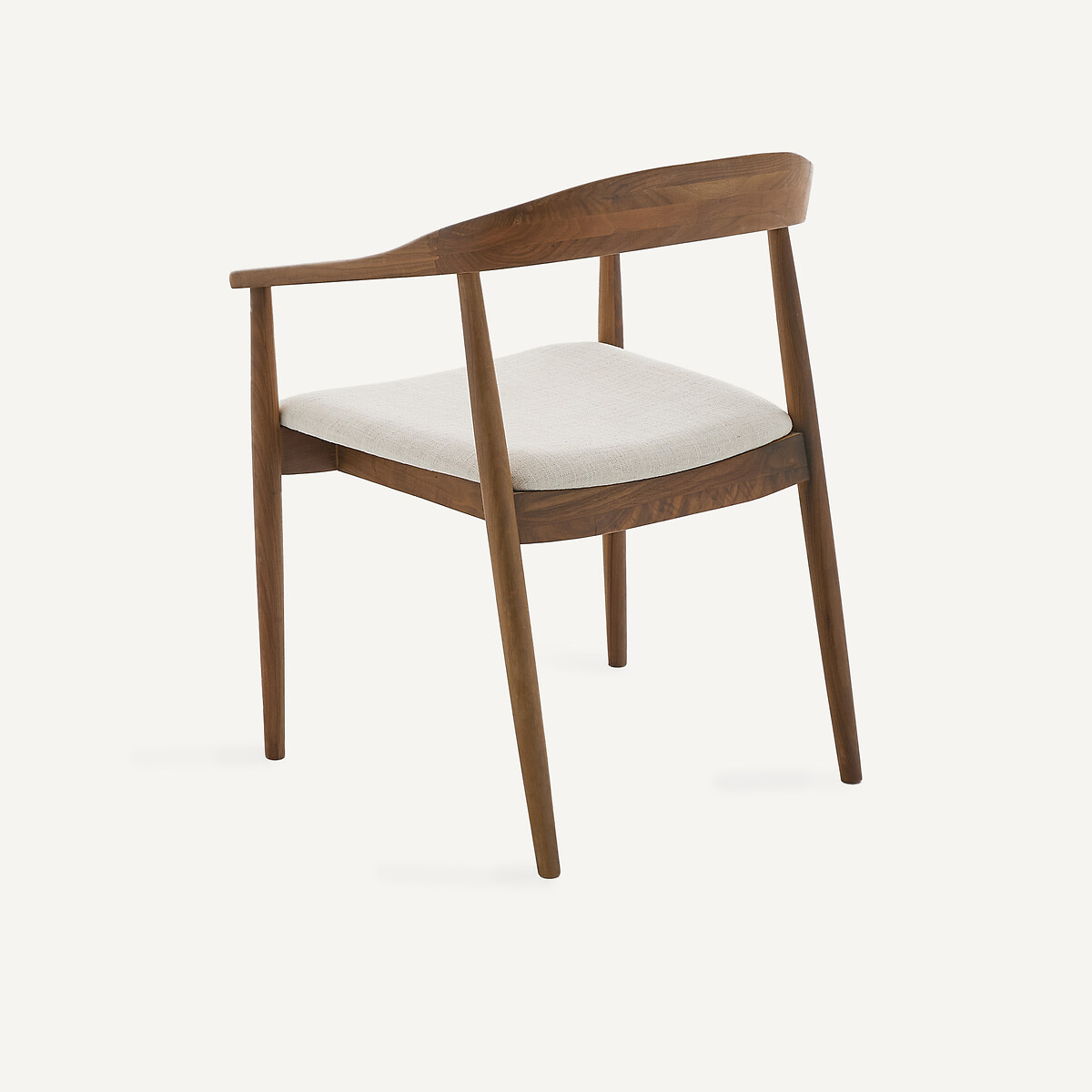 Sillón de comedor, nogal macizo y tela, GALB nogal/tiza, AM.PM