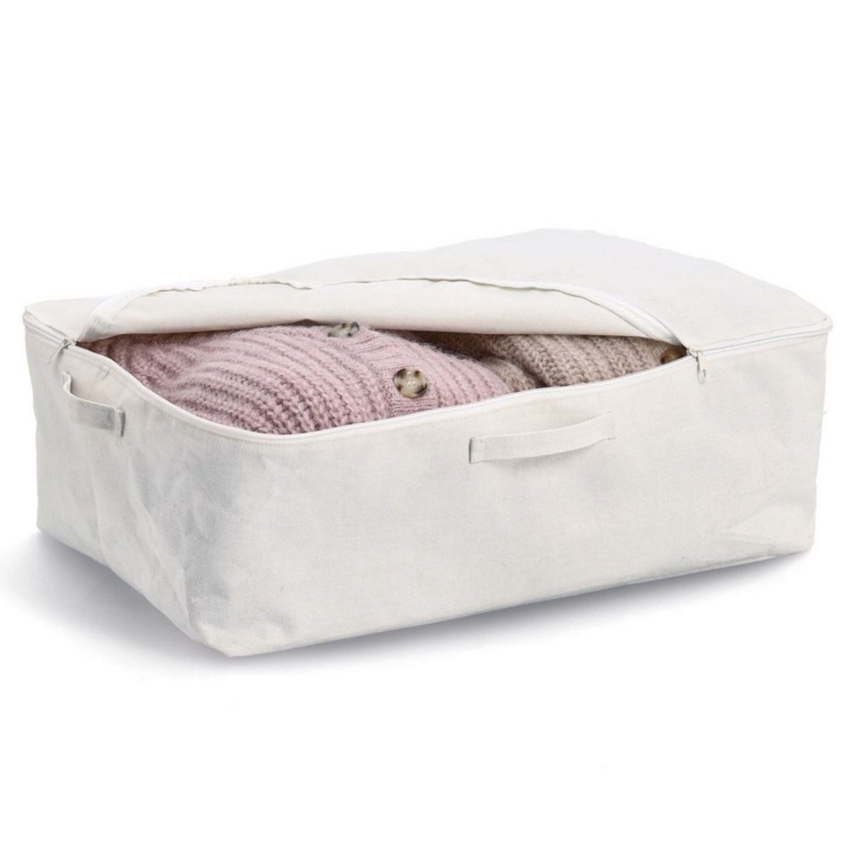 Housse de rangement textile blanc, ZELLER PRESENT