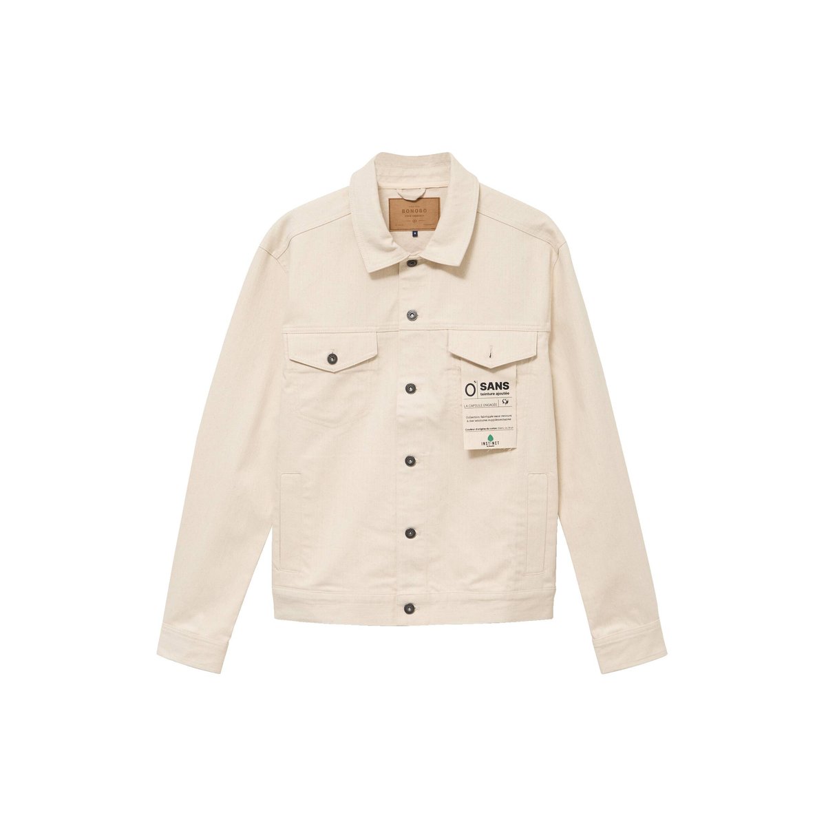 Veste manches longues col classique ecru, BONOBO