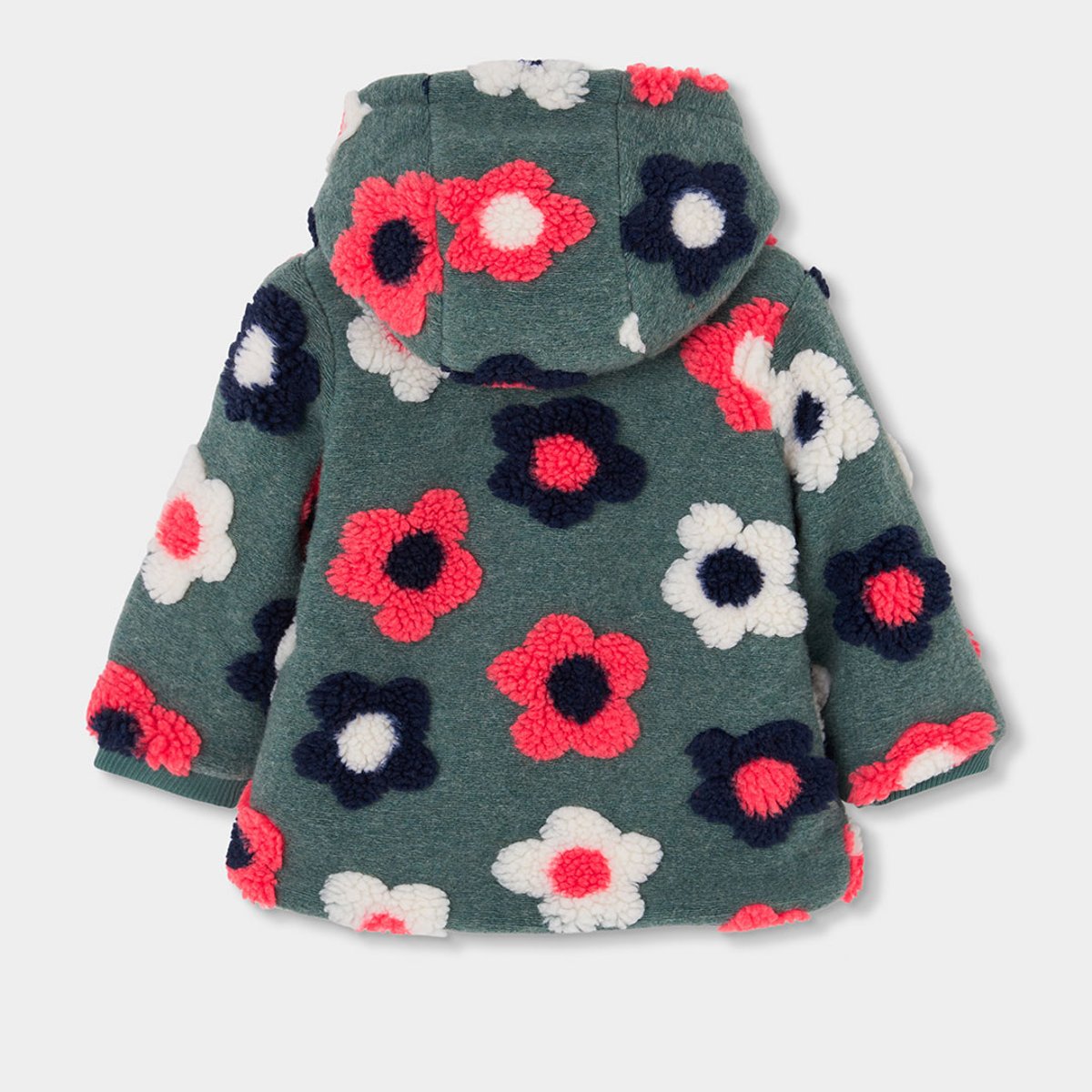 Manteau fille molleton imprimé fleurs vert, BOBOLI
