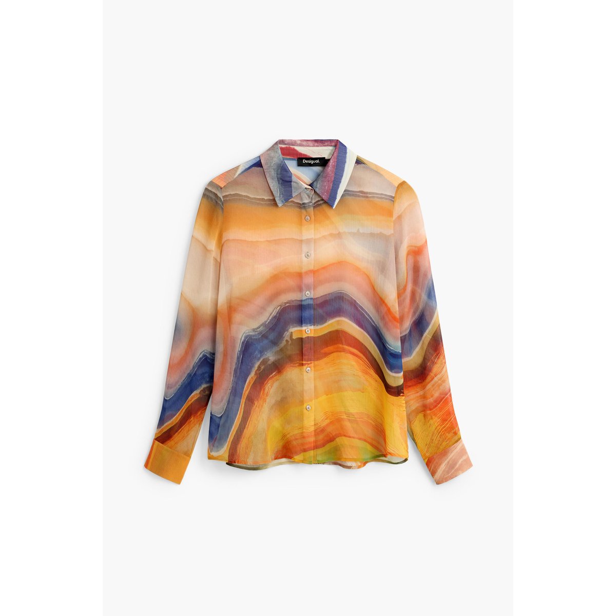 Blouse à manches longues imprimée multicolore, DESIGUAL