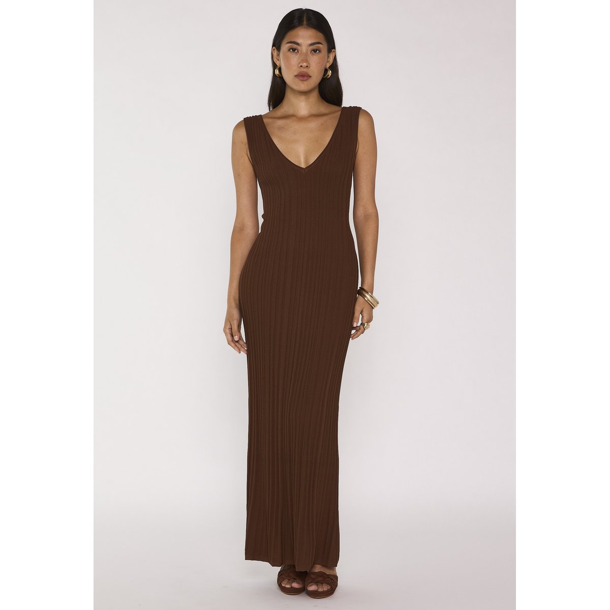 Robe maille droite PRETTY caramel, Maison 123