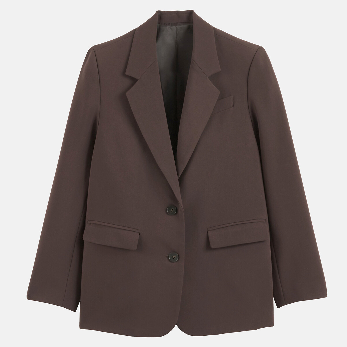 Chaqueta americana de corte recto y botonadura sencilla chocolate, LA REDOUTE COLLECTIONS