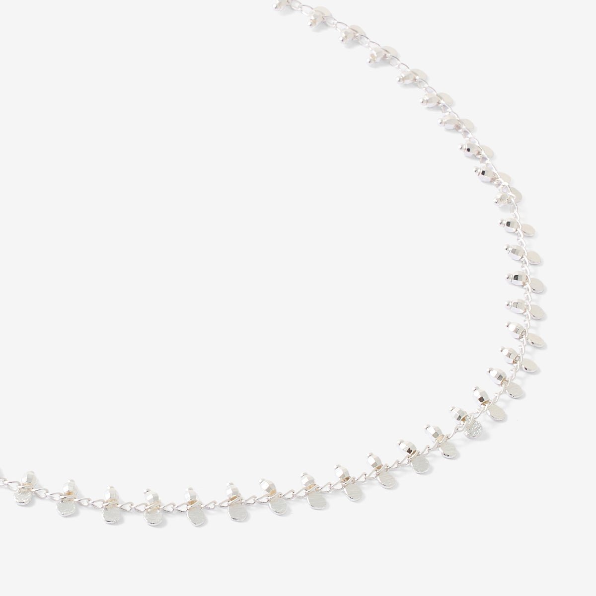 Collier à pampilles et perles facettées argentées argenté, BALABOOSTE