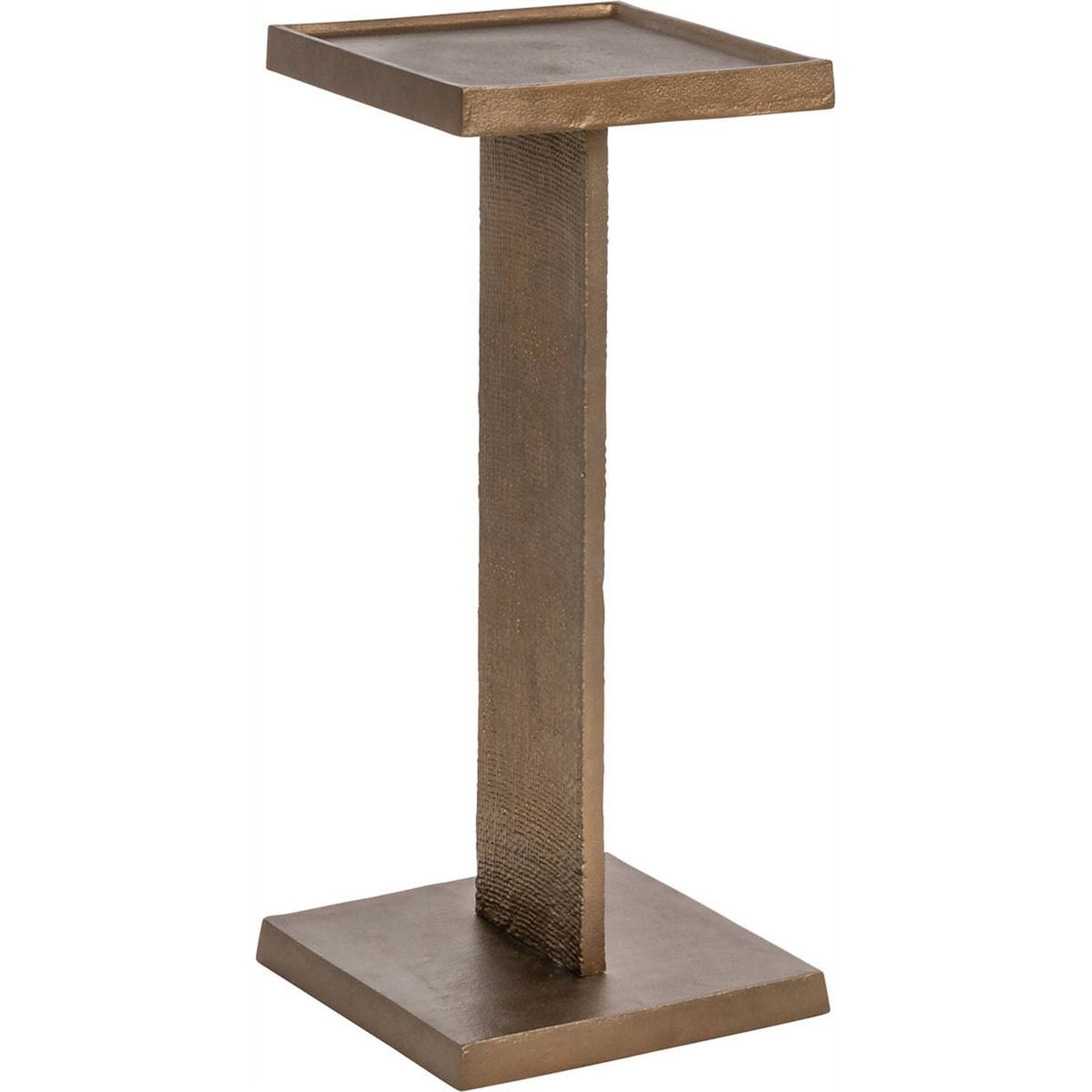 Table bout de canapé en aluminium laiton antique, RECOLLECTION