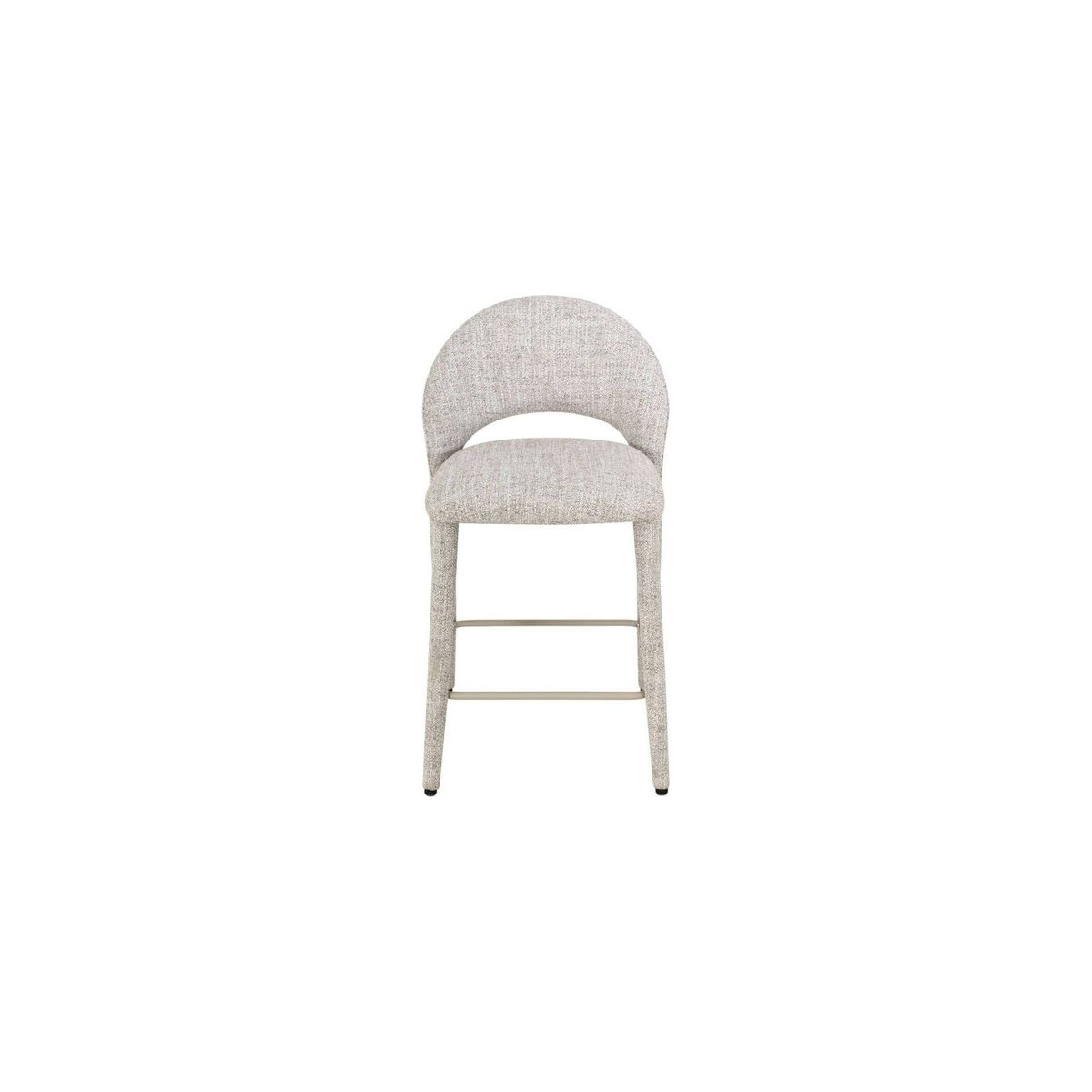 Tabouret de bar en tissu, Dossier arrondi crème marron, RECOLLECTION