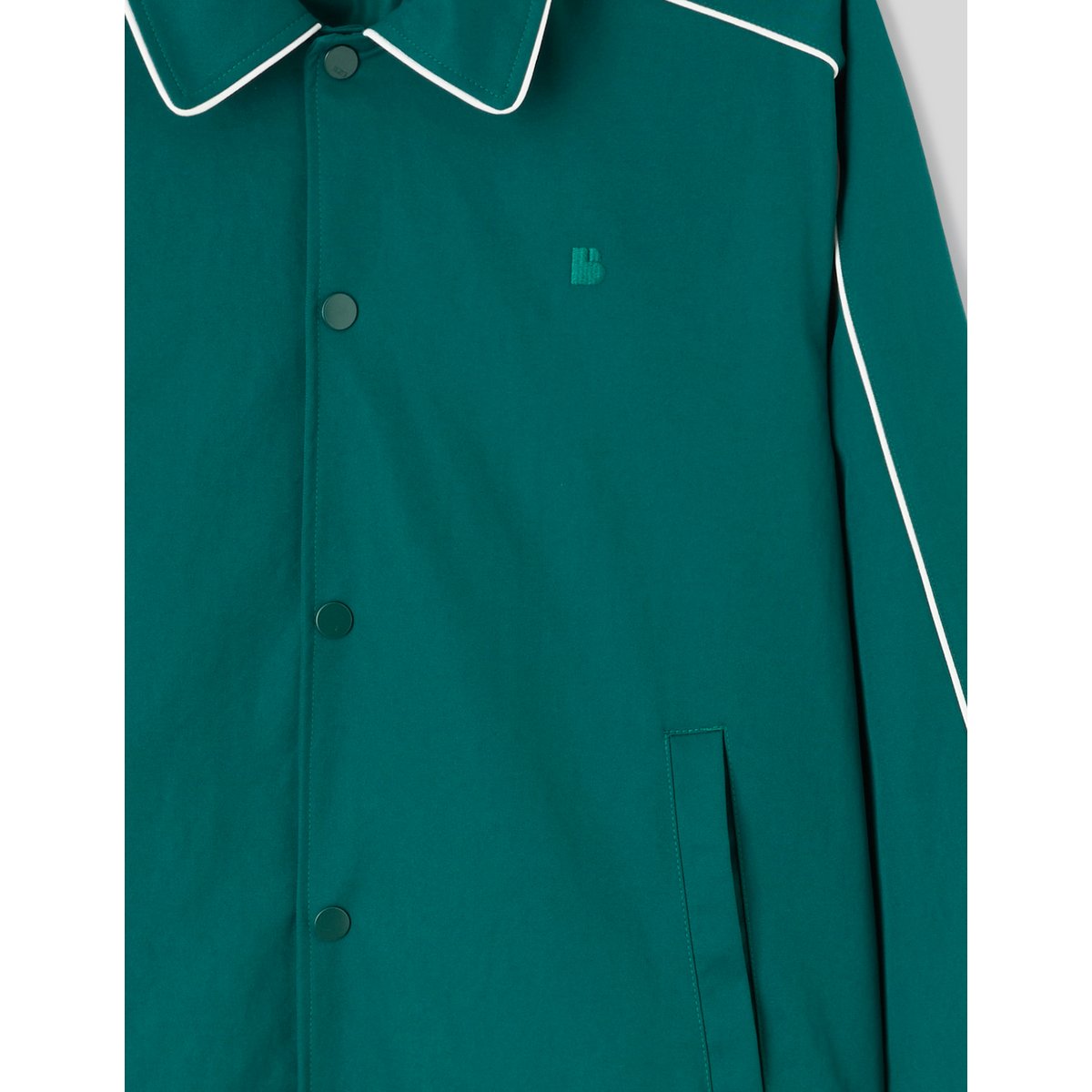 Blouson col chemise à pressions vert, BZB