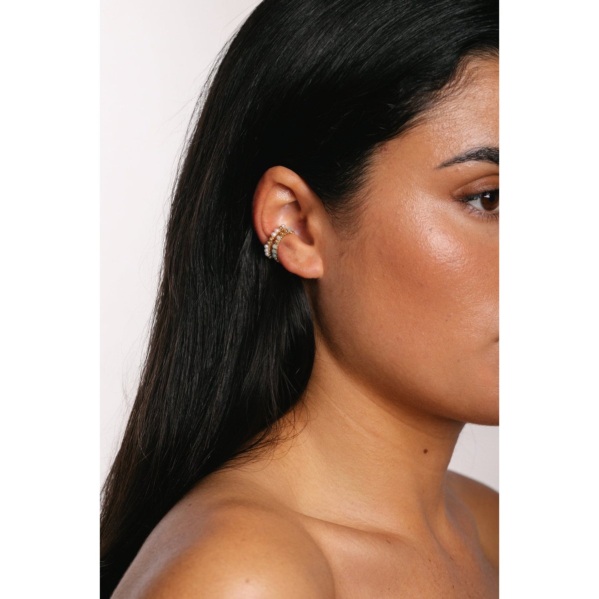 Faux piercing Frida - Perle de culture argent / tanzanite, YAY PARIS