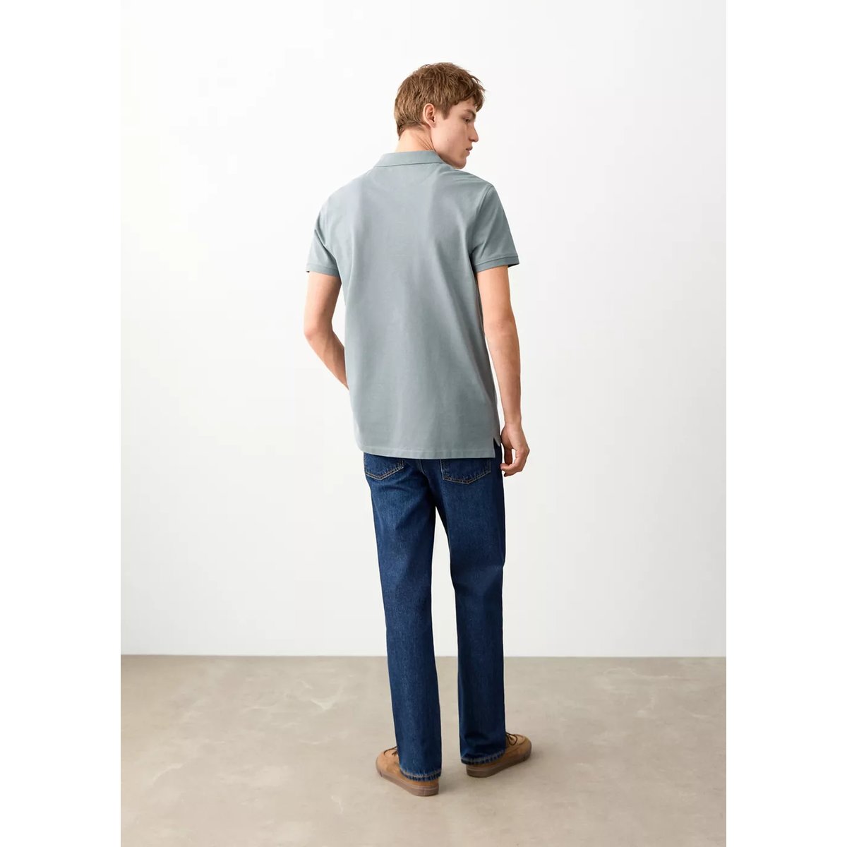 Polo coton manches courtes bleu, MANGO TEEN