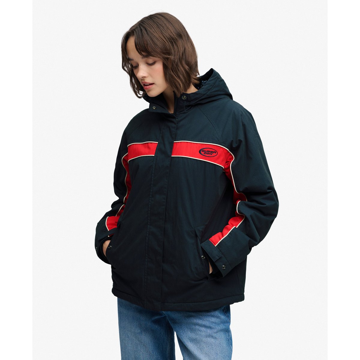 Veste Vintage à Capuche Coupe Décontractée bleu marine éclipse, SUPERDRY