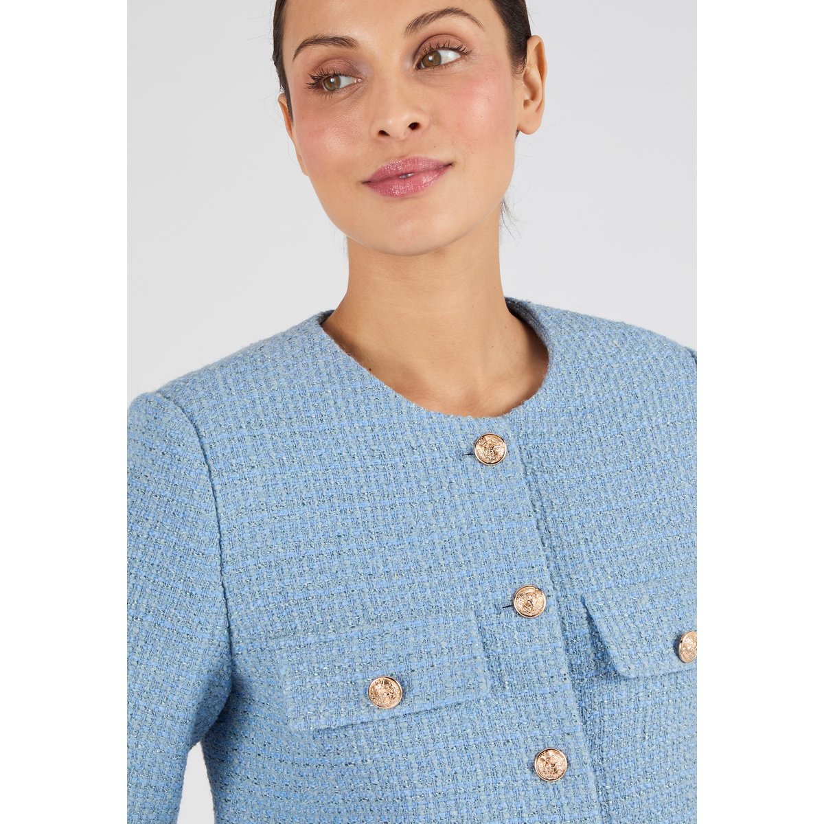 Veste effet tweed bleu, DAMART