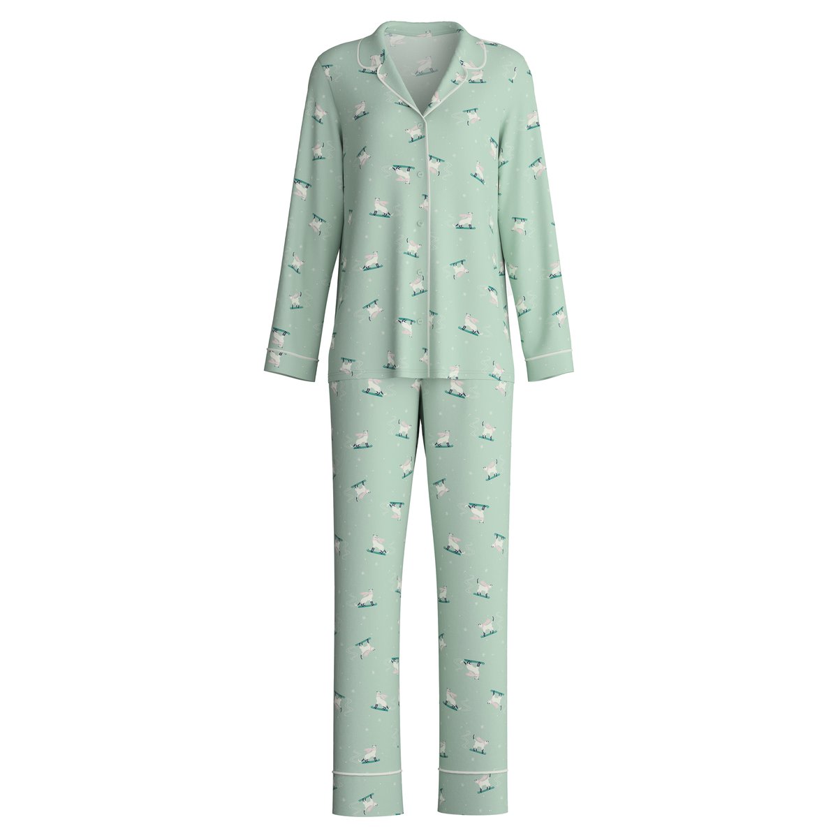 Pyjama manches longues Coton CAT DREAMS aqua clair, CALIDA