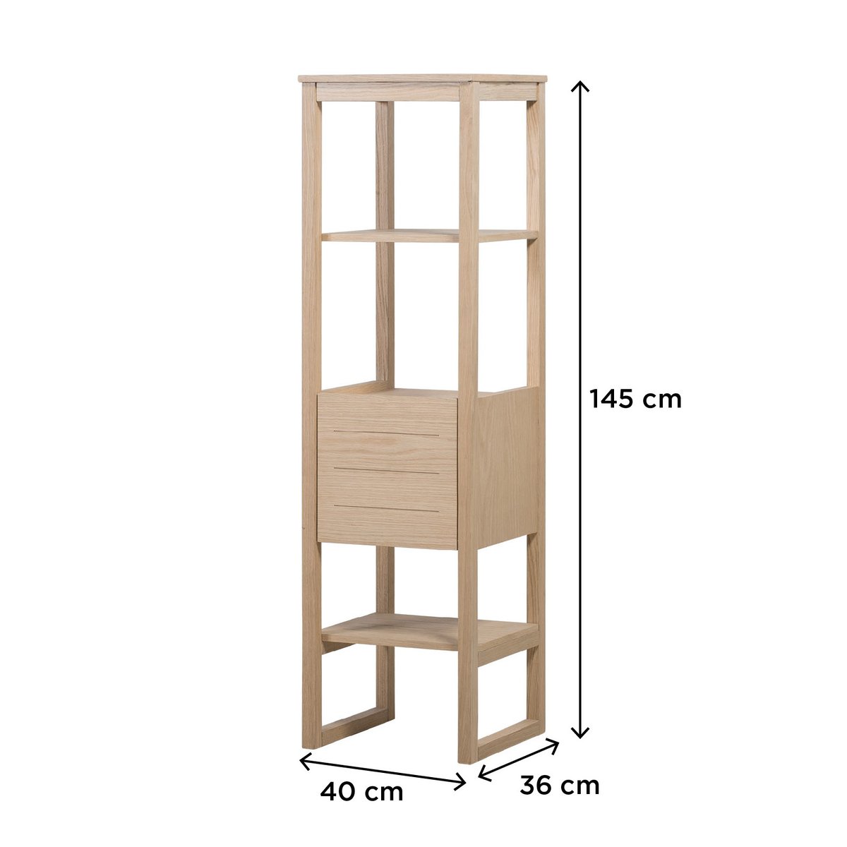 Meuble simple 70cm + vasque + miroir + colonne ATOLL bois clair, MOB IN