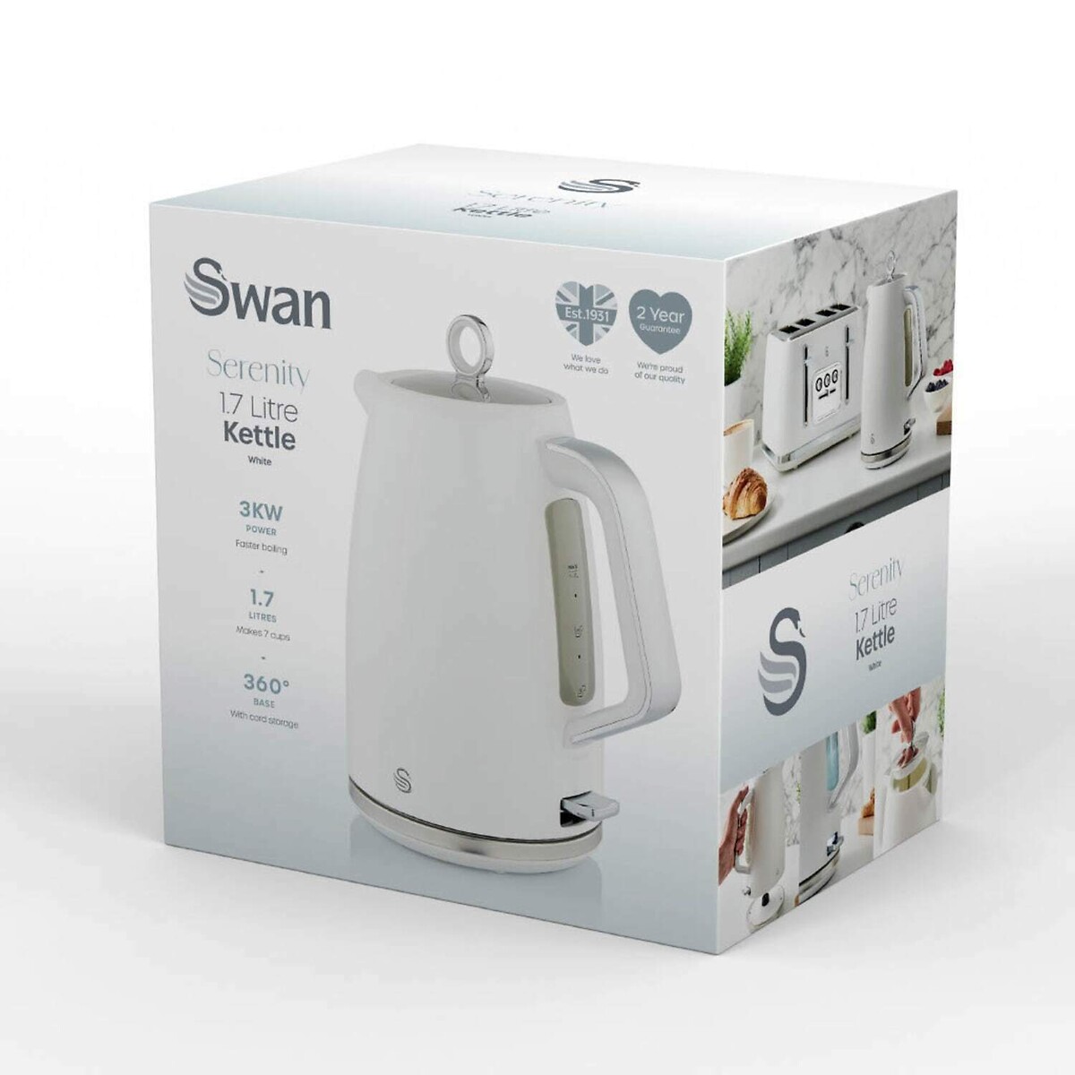 Serenity 1.7L Kettle - SK14017 white, SWAN