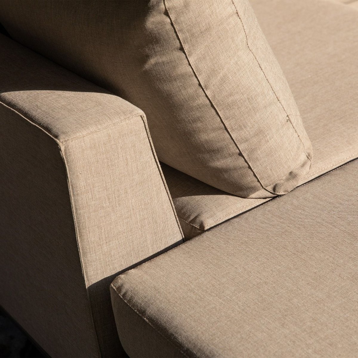 Salon de jardin d'angle droit en aluminium SICILIE taupe gauche, WOOOD