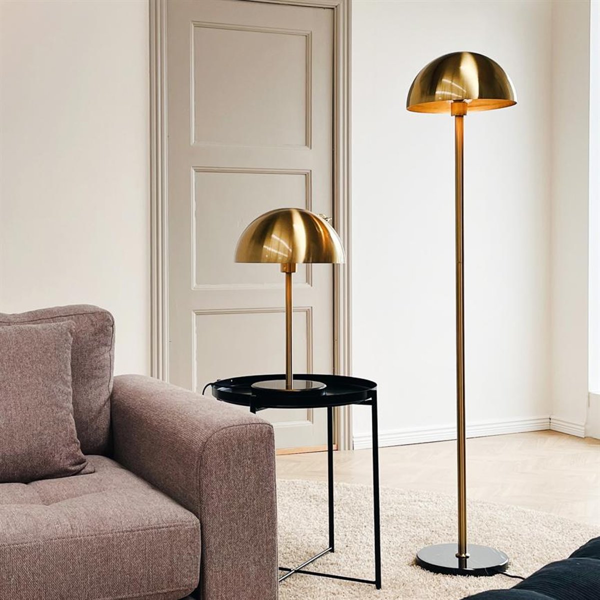 Lampadaire en Métal brass/marble Menton brass, DYBERG LARSEN