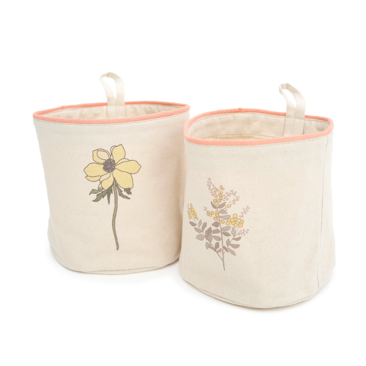 Set 2 paniers de rangement à suspendre, FLORA multicolore, NATTIOT