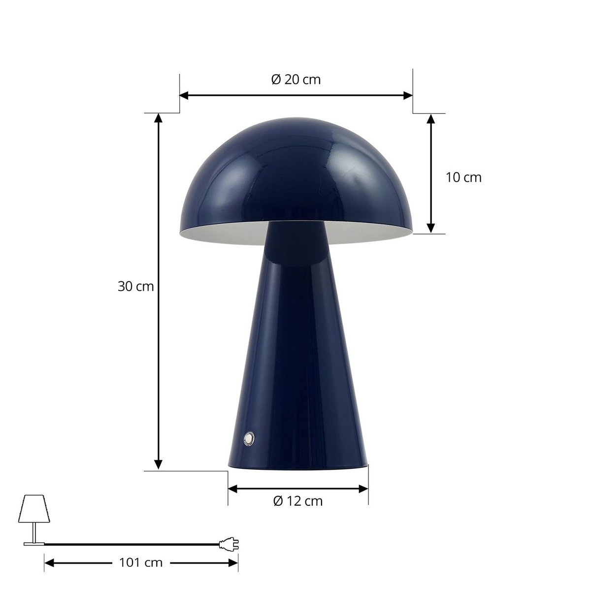 Lampe à poser en métal moderneLED, Nevijo bleu, LINDBY