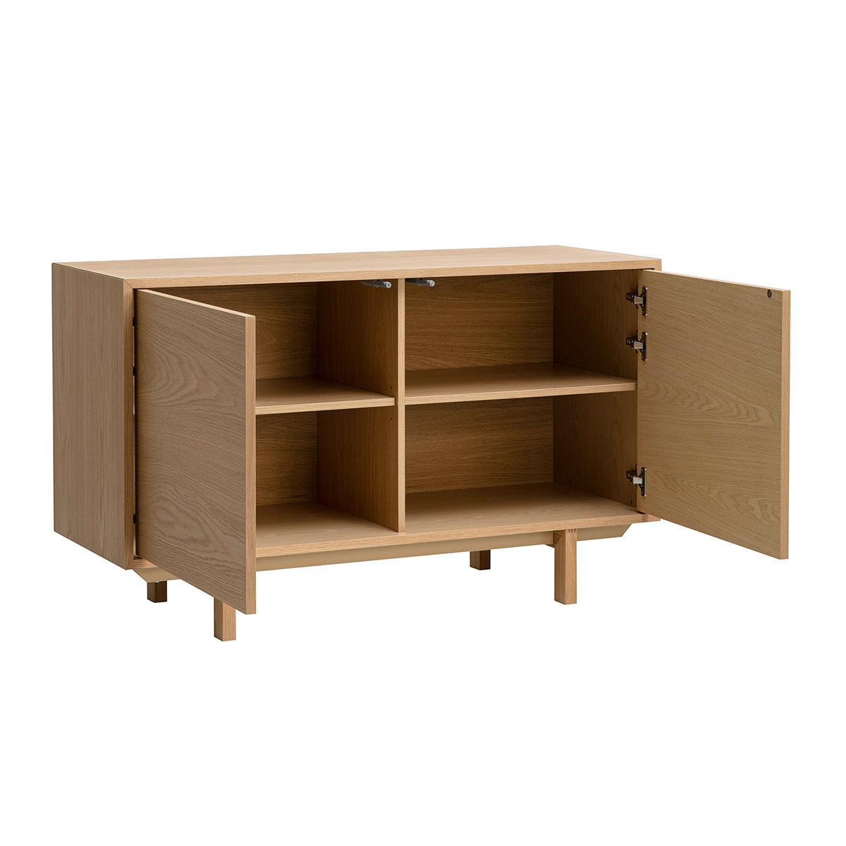 Buffet scandinave en bois clair 2 portes L120 cm SID couleur unique, MILIBOO