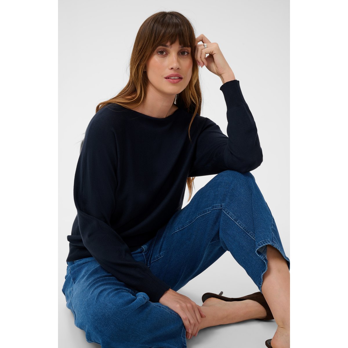 Pullover tricoté bleu salute, KAFFE