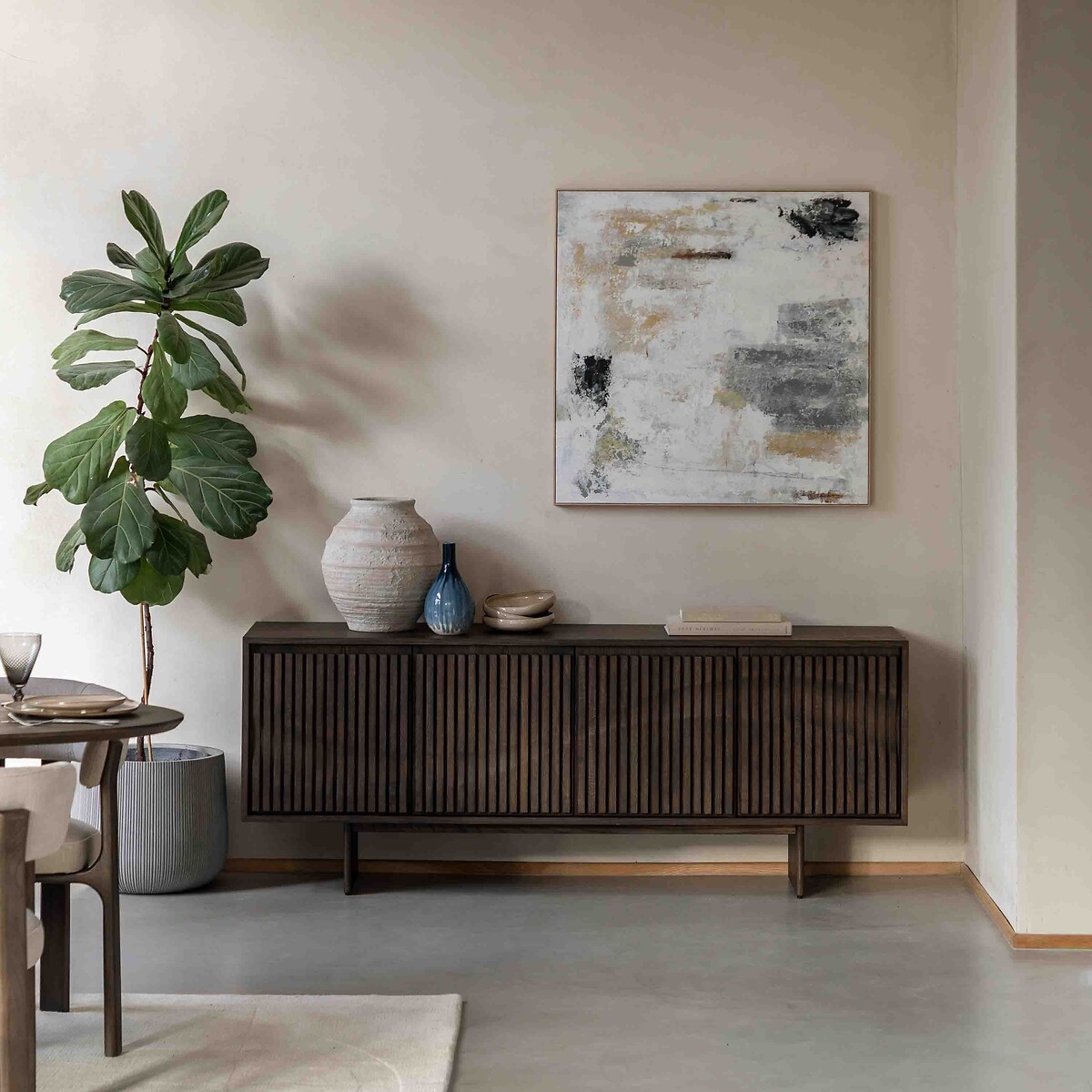 Owen 4-Door Oak Sideboard dark oak wood, ÉDITÉ