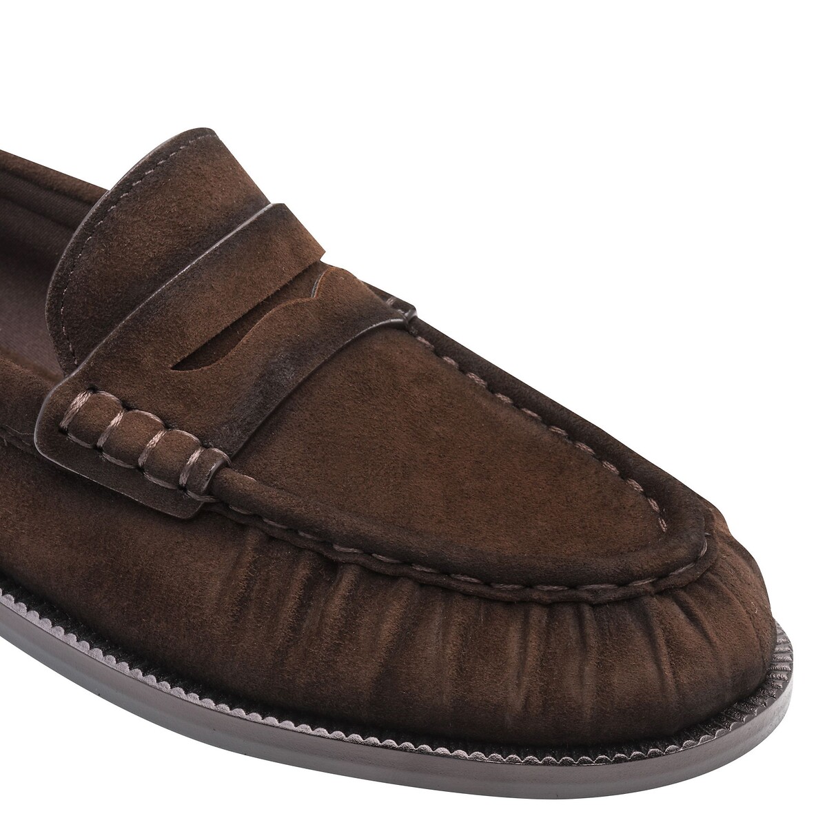 Mocassins em pele aveludada castanho escuro, TAMARIS