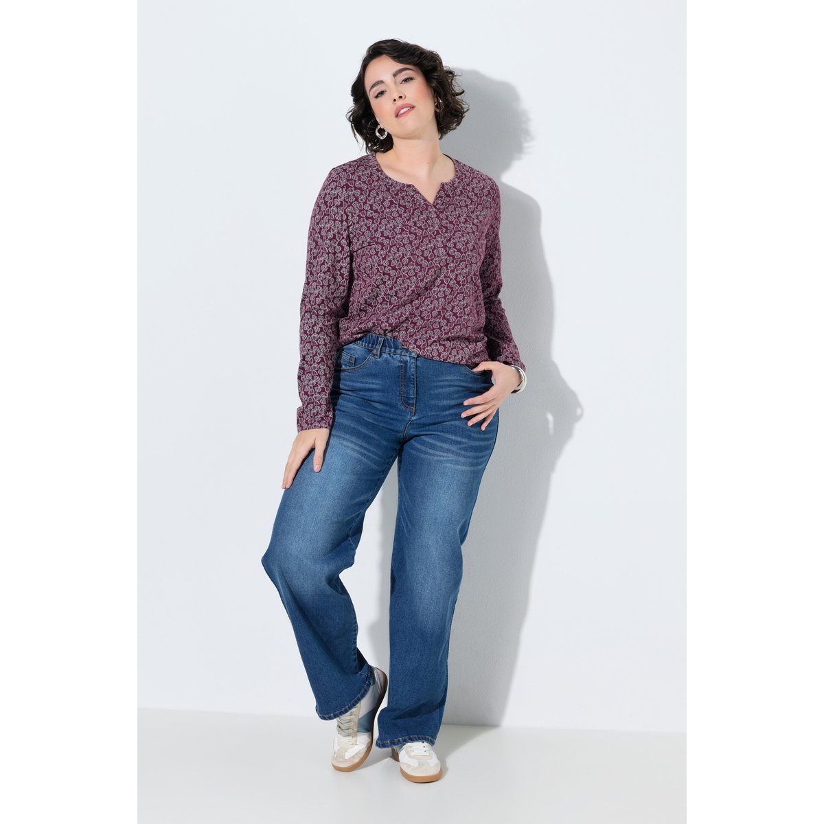 Jean Mary jambe large, ruban reps bleu jean, ULLA POPKEN