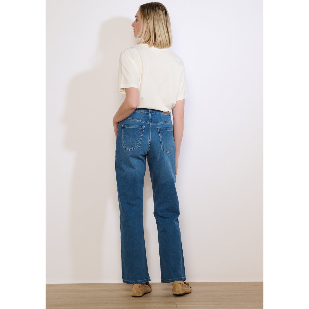 Jean large taille haute medium blue, LOLALIZA