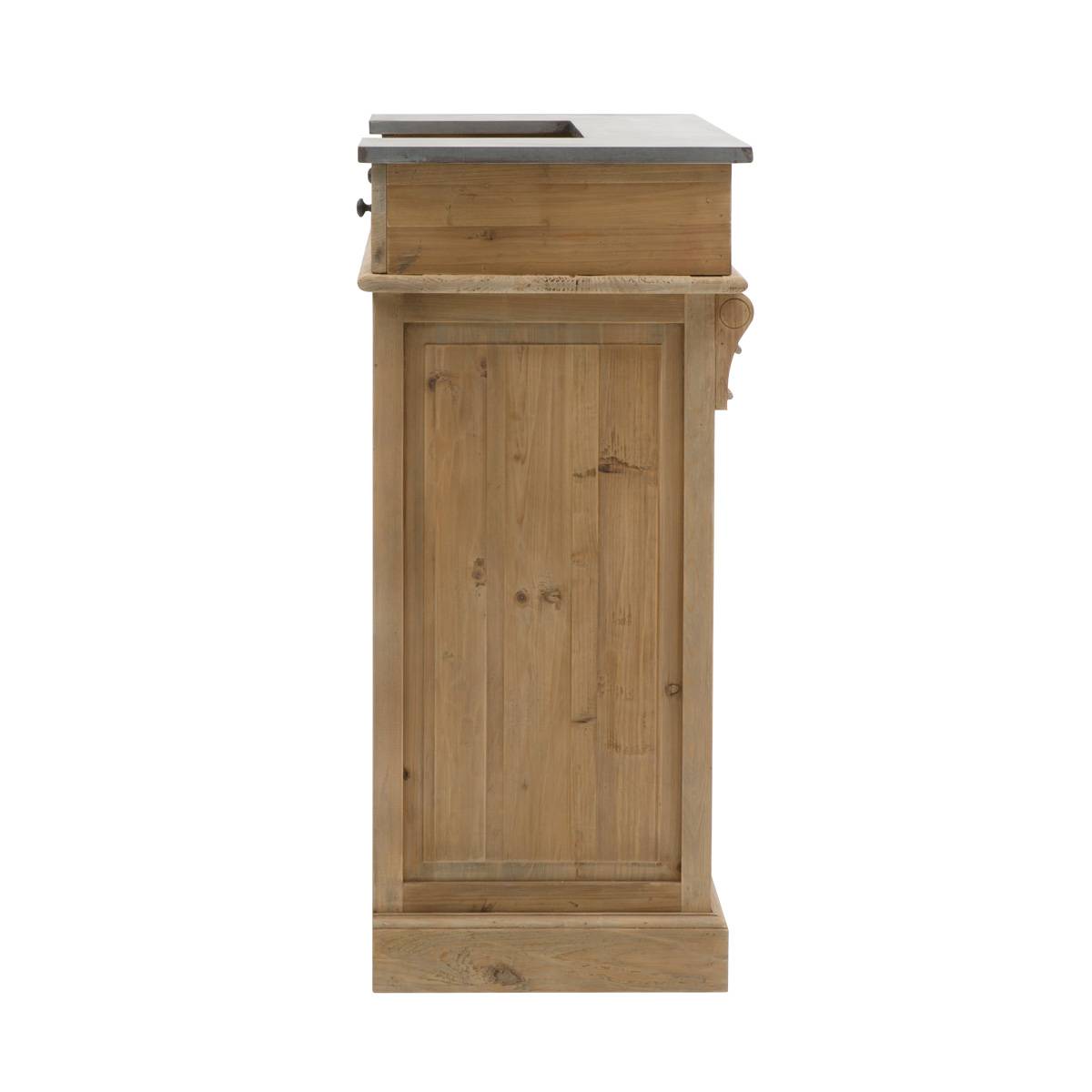 Meuble bar en bois recyclé 120cm  GARANCE bois clair, MADE IN MEUBLES 