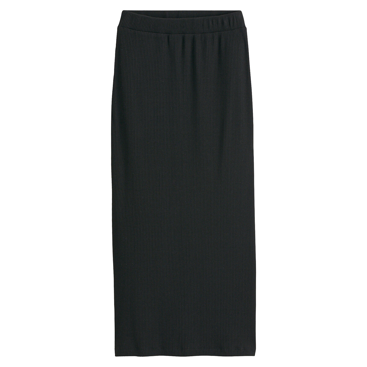 Jupe tube longue, maille jersey à côtes noir, LA REDOUTE COLLECTIONS