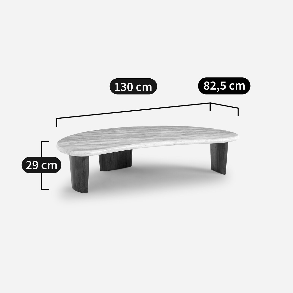 Table basse travertin, Guimel travertin, AM.PM
