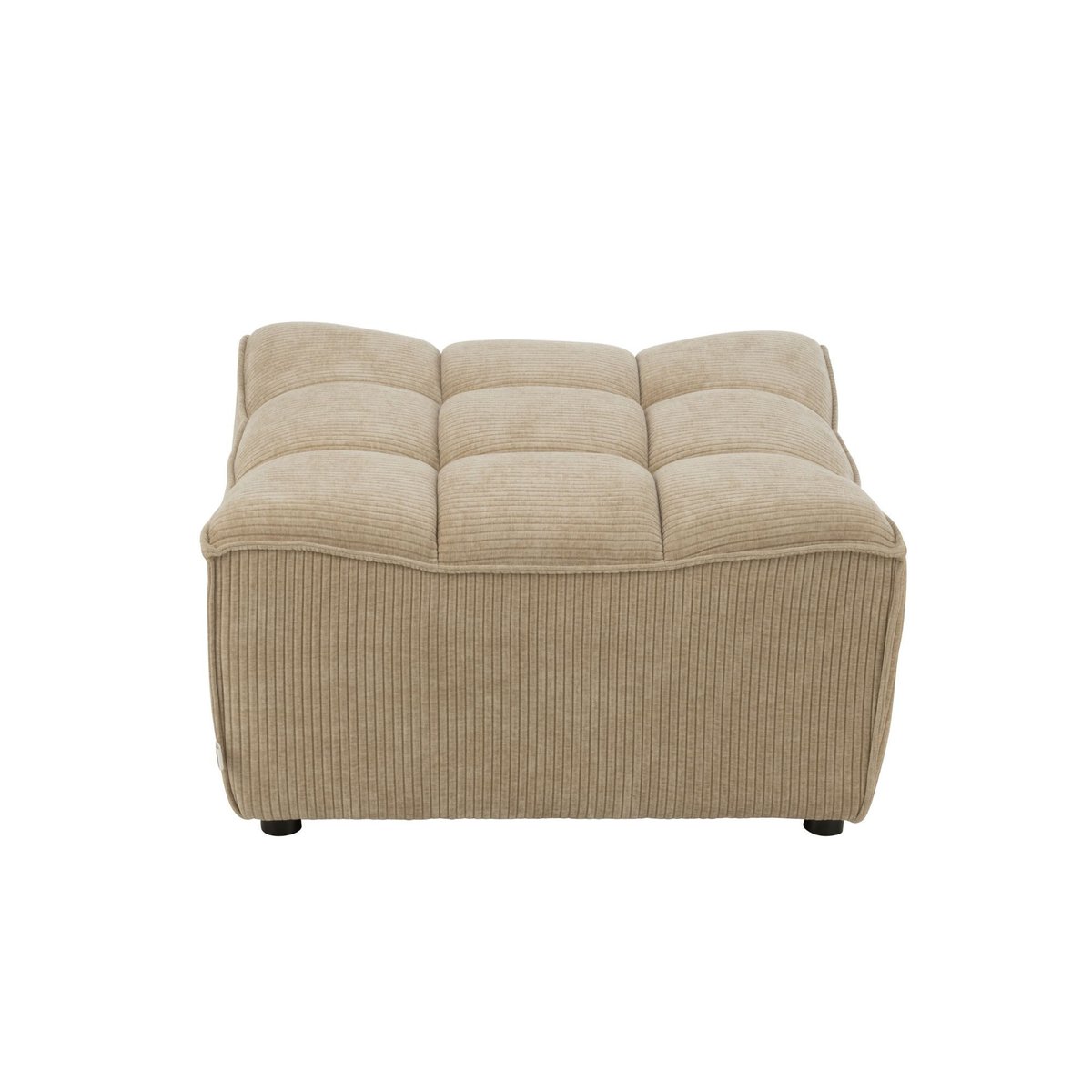 Pouf rectangulaire lounge en velours côtelé - LORENZO crème, HELLIN, DEPUIS 1862