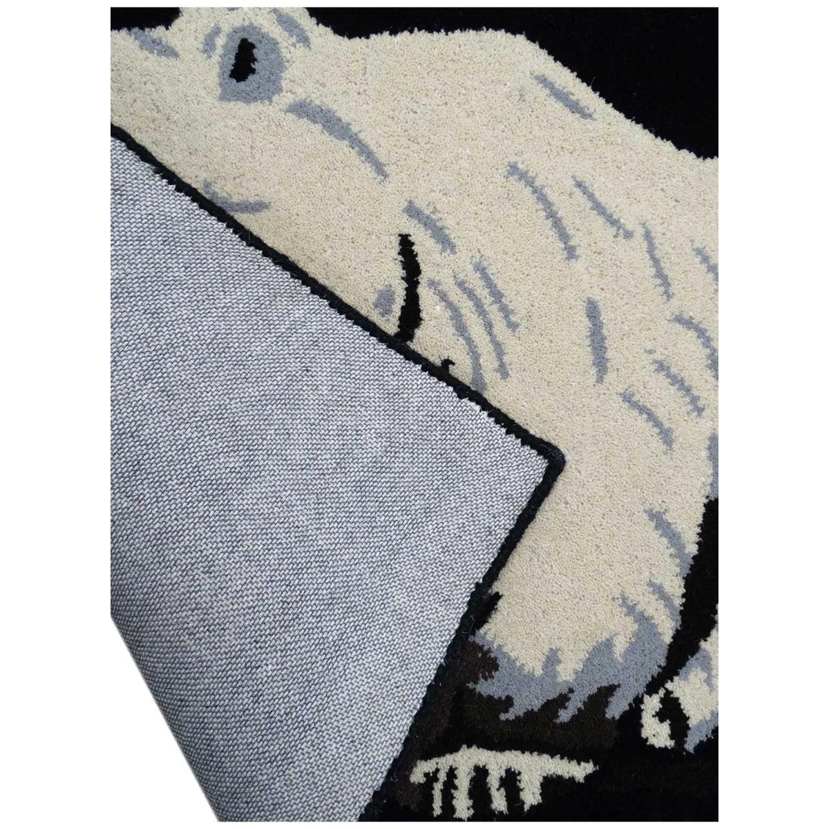 Tapis enfant fait main en laine OURS beige, UN AMOUR DE TAPIS