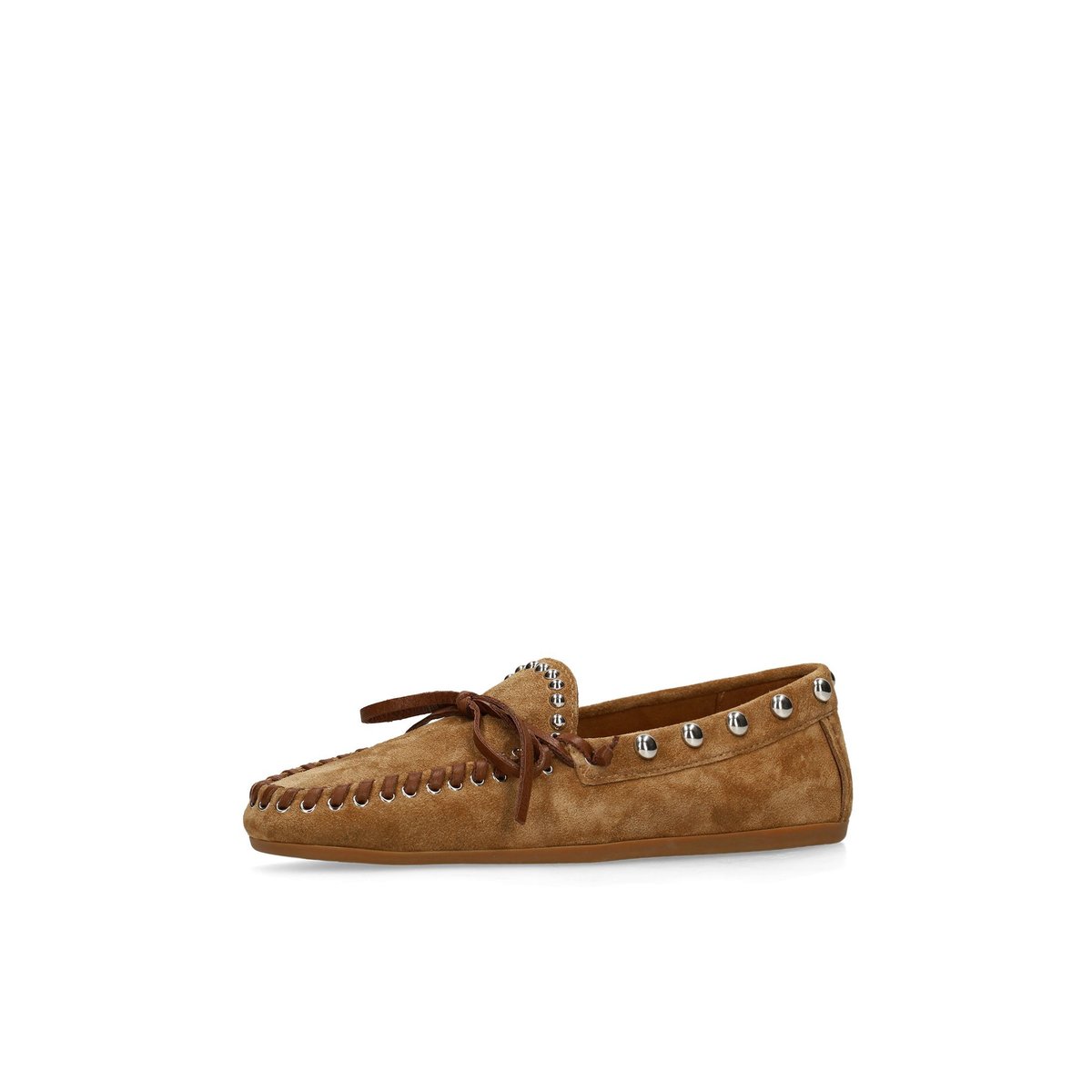 Chaussures bateau en daim avec clous marron, SACHA