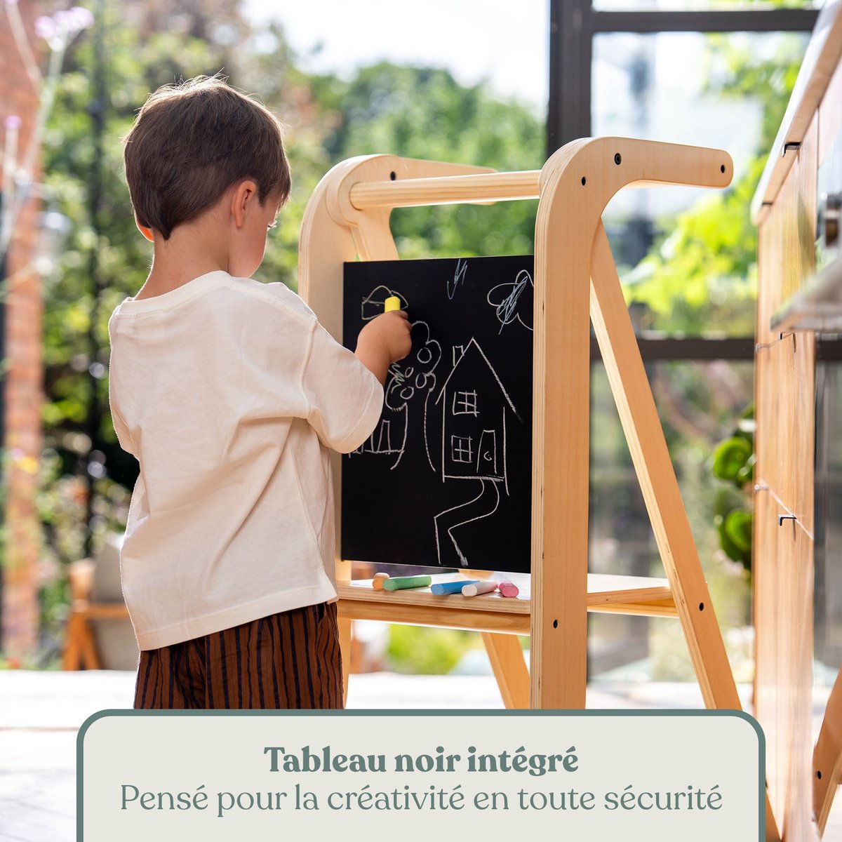 Tour d'apprentissage et tableau marron - blanc, ACTIVE TOTS