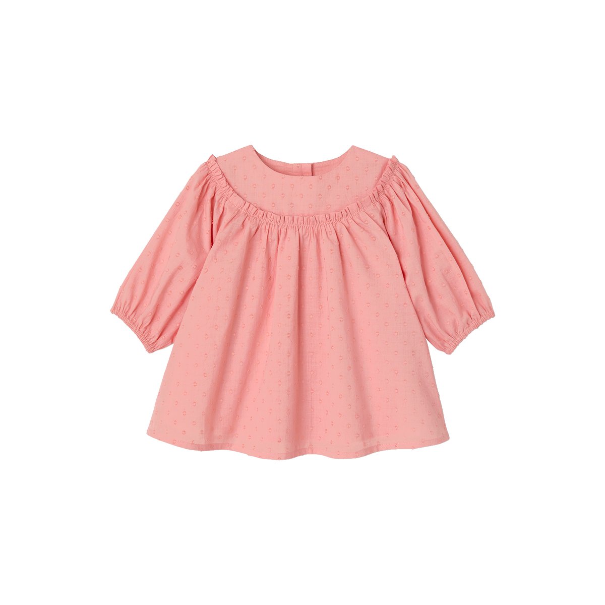 Robe naissance en plumetis rose, VERTBAUDET